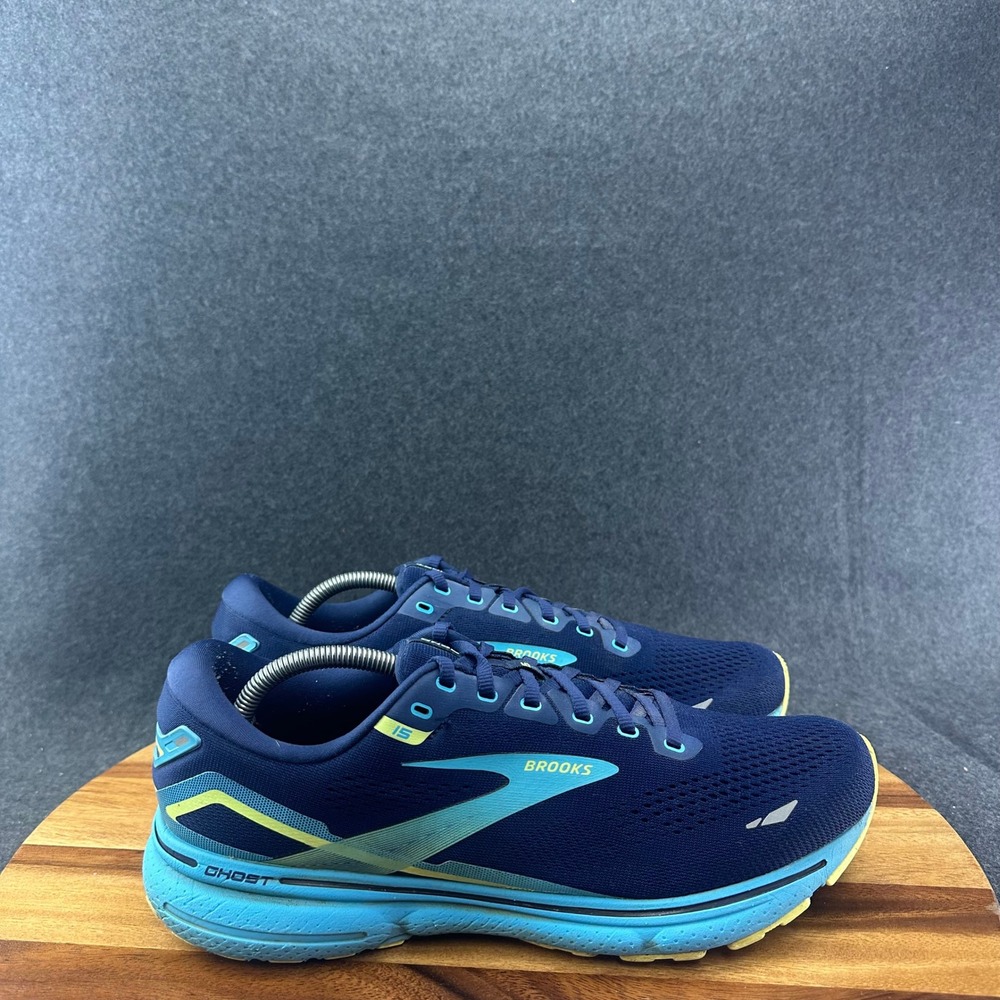Brooks Ghost 15 Men's Size 11.5D Running Shoes Blue Fitness Sneakers 1103931D407